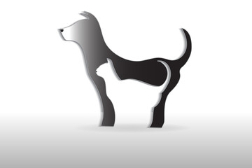 Logo Dog and cat silhouette