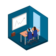 business couple in the office scene