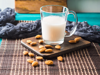 Vegan non dairy almond nut plant milk