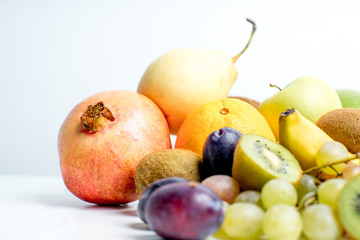 Creative layout made of fruits on a white background