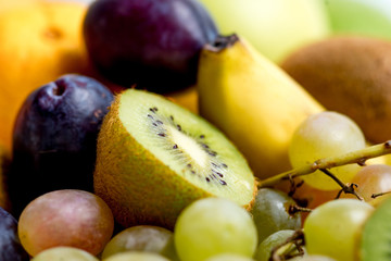 Creative layout made of fruits on a white background