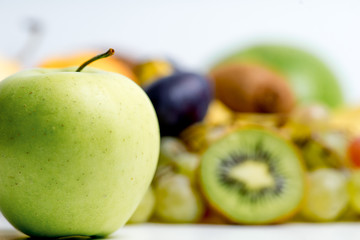 Creative layout made of fruits on a white background