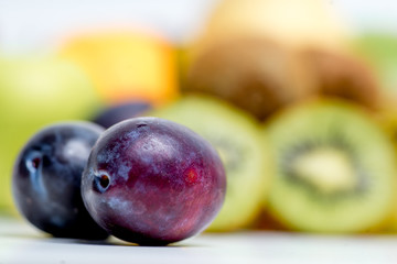 Creative layout made of fruits on a white background