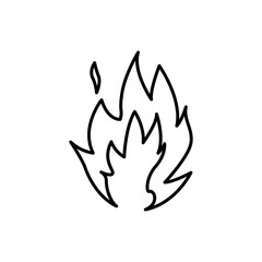 Flame fire symbol. Thin line Vector illustration.