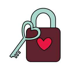 padlock with heart love icon