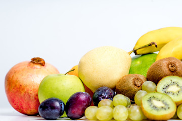 Creative layout made of fruits on a white background
