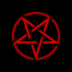 Pentagram isolated vector occultism symbol star in circle - 240208440