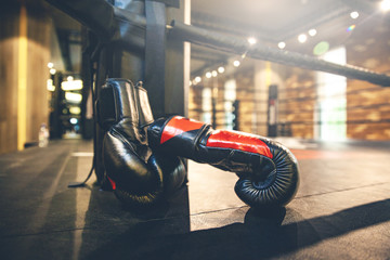 boxing gloves in ring