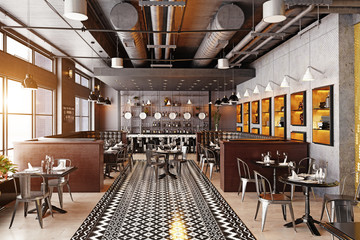 design d& 39 intérieur de restaurant moderne.