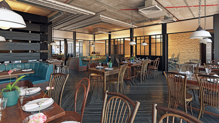 modern restaurant interior design.