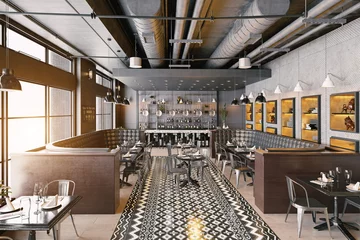 Papier Peint photo Lavable Restaurant design d& 39 intérieur de restaurant moderne.
