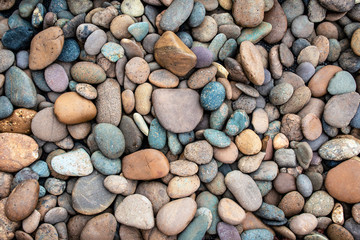 Colorful stone background, Nature background, Pebble on seaside