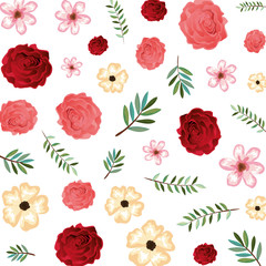 beautiful flowers and roses pattern