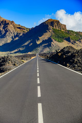 Naklejka premium Beautiful view road number 38 on the Teide volcano. Tenerife. Canary Islands..Spain