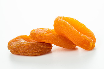 dried apricot and white background
