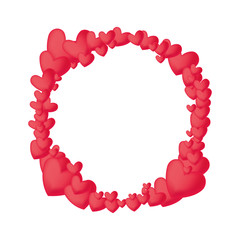 Obraz premium circular frame with hearts love