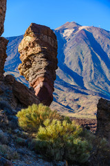 Fototapeta na wymiar Great view to Teide volcano and rocks Garcia Roques. Tenerife. Canary Islands..Spain