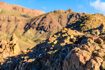Fototapeta na wymiar Majestic views of the volcanic landscape near volcano Teide. Tenerife. Canary Islands..Spain