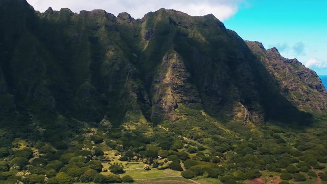Cinematic Aerial of Oahu Island in Hawaii 