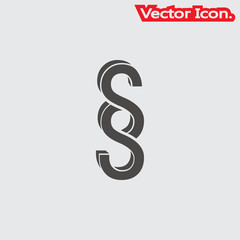 Paragraph icon isolated sign symbol and flat style for app, web and digital design. Vector illustration.