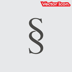 Paragraph icon isolated sign symbol and flat style for app, web and digital design. Vector illustration.