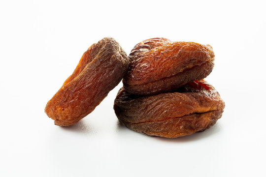 dried apricot  and white background