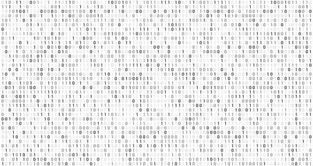 Binary matrix code. Computer data stream, digital security codes and gray coding information abstract vector background