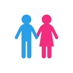 Heterosexual couple icon. Vector.