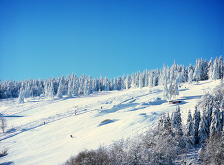 ski lift in Zieleniec, Lower Silesia Region, Poland