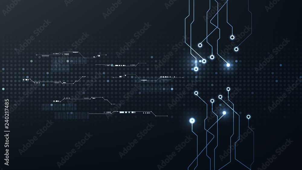 Wall mural abstract digital technology futuristic cyber internet connection background vector