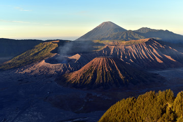 Mount Bromo volcanic crater at sunrise, Bromo Tengger Semeru National Park, Java, Indonesia, Asia