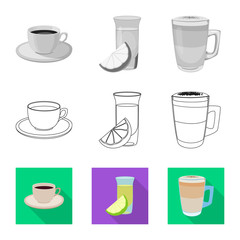 Vector design of drink and bar symbol. Set of drink and party stock vector illustration.