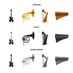 Isolated object of music and tune sign. Collection of music and tool vector icon for stock.
