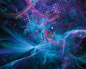 abstract digital fractal, fantasy design, party