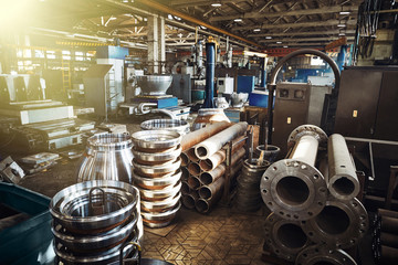 The interior of the engineering plant for the production of valves