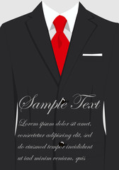 Vector illustration of set of business card templates with suit and tuxedo and place for text for you