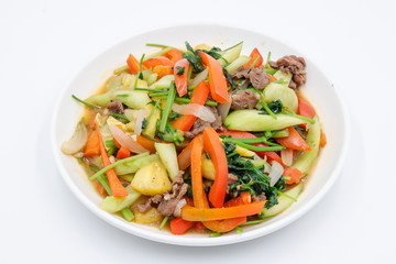 Fried Beef with celery and capsicum