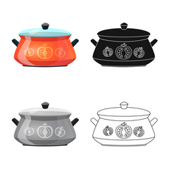 Vector design of kitchen and cook symbol. Collection of kitchen and appliance vector icon for stock.