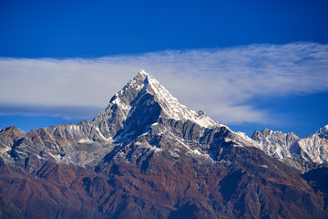 Machapuchare mountain Fishtail in Himalayas range Nepal