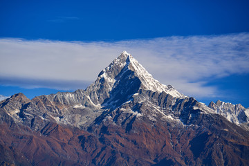 Machapuchare mountain Fishtail in Himalayas range Nepal