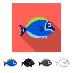 Vector design of sea and animal icon. Collection of sea and marine stock vector illustration.