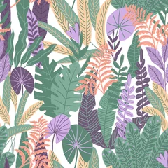 Seamless patern Exotic tropics, Paradise, tropic plants and trees © Tatsiana