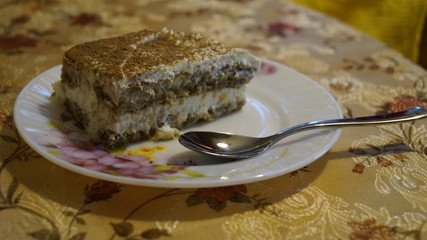 tiramisu on the plate