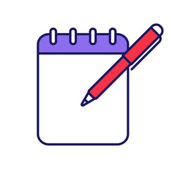 Notepad with pen color icon