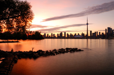Toronto CN Tower Sonnenuntergang / Abendrot