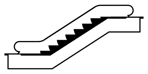 gz236 GrafikZeichnung - ssne28 SafetySignNewEscalator ssne - german - Fahrtreppe / Rolltreppenservice / Instandhaltung - english - escalator: maintenance / service - pictogram - banner 2to1 - g6913