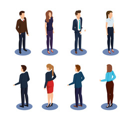 group of business people avatars characters