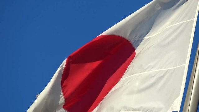 風にはためく日本国旗 / Japanese flag waving in the wind, 4K