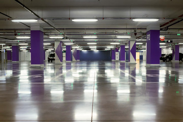 A car underground parking lot.