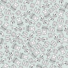 Seamless pattern on the pirates theme. For decoration, wrapping, print or advertising. 